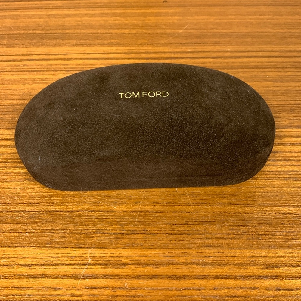 TOM FORD Brown Velvet Glasses Clam Shell Case